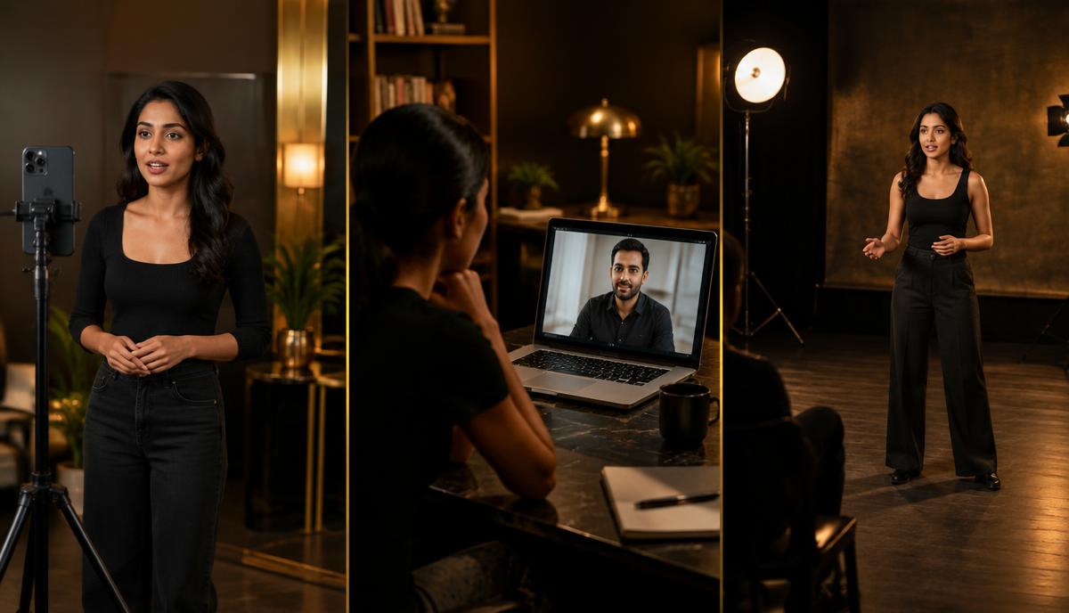 Self-tape, video-call और physical studio audition के professional formats