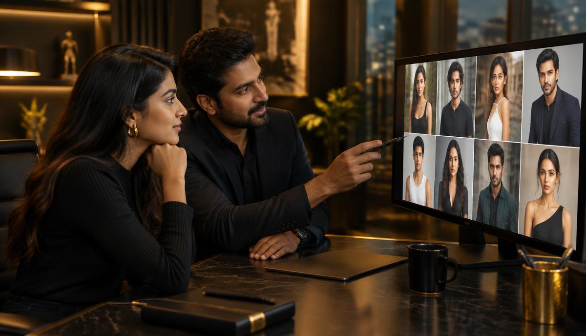 Dream Capture India के official profile और portfolio service details review करती Indian candidate