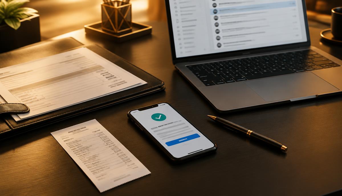 Casting service payment receipt, transaction confirmation, invoice और email records की व्यवस्थित फाइल